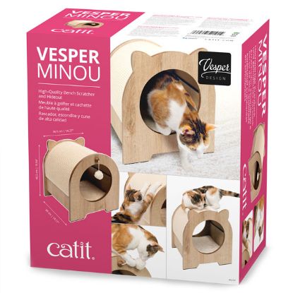 Vesper Katzenhaus Minou mit Kratzfläche