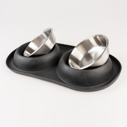 Duvoplus Dinner-Set Gummi - schwarz - 2 x 420ml