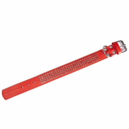 Karlie Vintage Halsband mit 4eck-Nieten 50mm - Rot - 60cm / 50mm