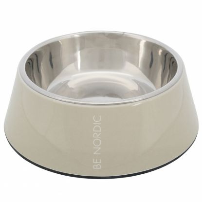 Trixie BE NORDIC Napf aus Melamin und Edelstahl - sand - 0,2 l/ø 14 cm