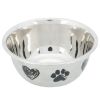 Trixie Edelstahlnapf mit Pfoten und Herzen - 0,5 l/ø 13 cm