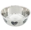 Trixie Edelstahlnapf mit Pfoten und Herzen - 2,0 l/ø 20 cm