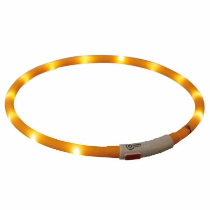 Trixie Flash Leuchtring USB aus Silikon - orange