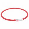 Trixie Flash Leuchtring USB aus Silikon - rot