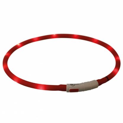 Trixie Flash Leuchtring USB aus Silikon - rot