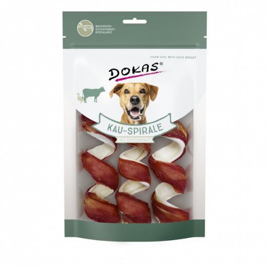 Dokas Dog Snack Kauspirale mit Entenbrust 110g