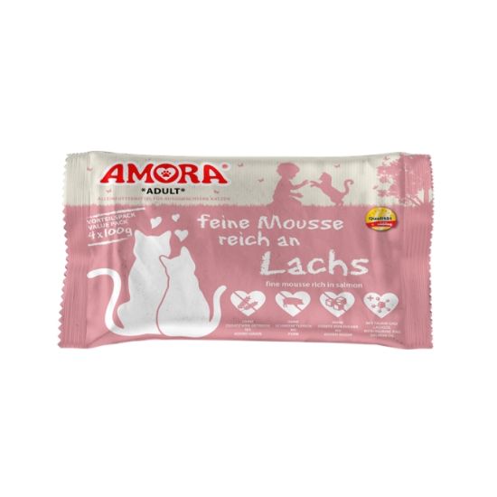 Amora Cat PB feine Mousse reich an Lachs 4x100g