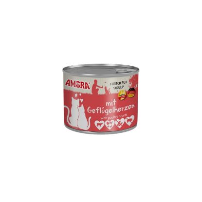 Amora Cat Dose Fleisch Pur mit Geflügelherzen - 400g