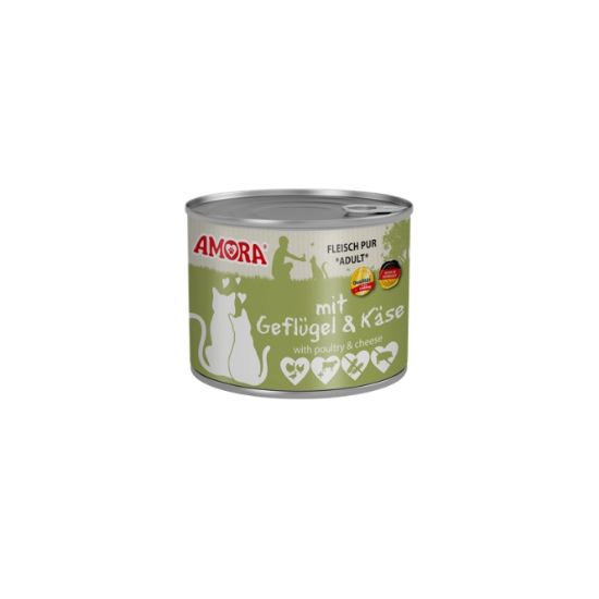 Amora Cat Dose Fleisch Pur mit Geflügel & Käse - 400g