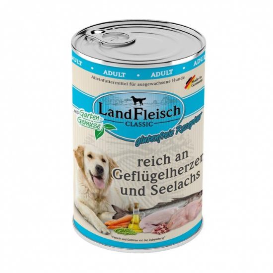 Landfleisch Dog Classic Geflügelherzen & Seelachs mit Gartengemüse - 800g