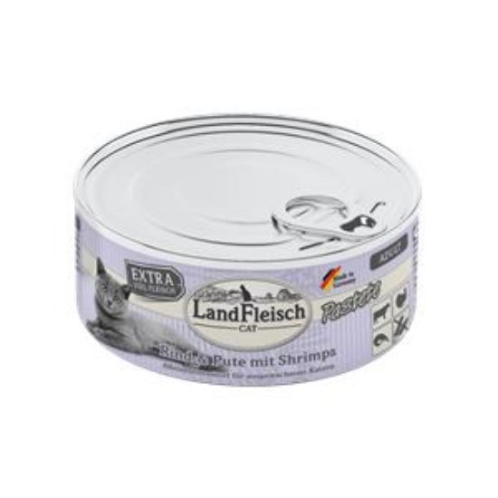 Landfleisch Cat Adult Pastete Rind, Pute & Shrimps - 195 g