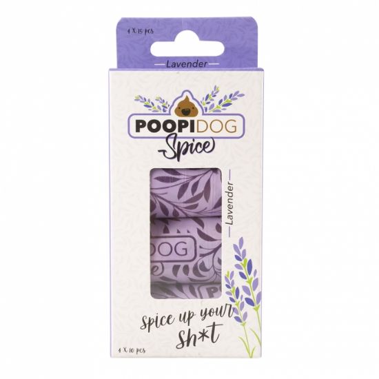 Poopidog Hundekotbeutel spice lavendel violett - 4 x 15 Stück