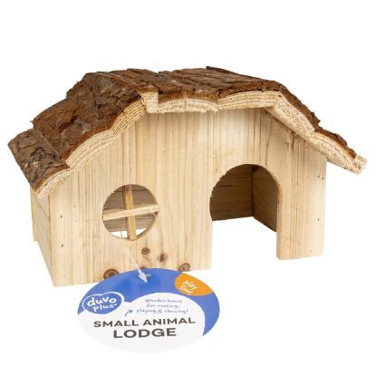 Duvoplus Kleintierhaus mit Rindendach - 28 x 18 x 16cm